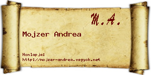 Mojzer Andrea névjegykártya
