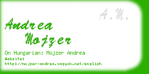andrea mojzer business card